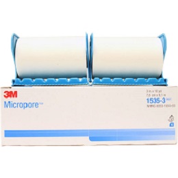 3M™ Micropore™ Surgical Tape with dispenser 1535-3, 7.6cm x 9.14 m