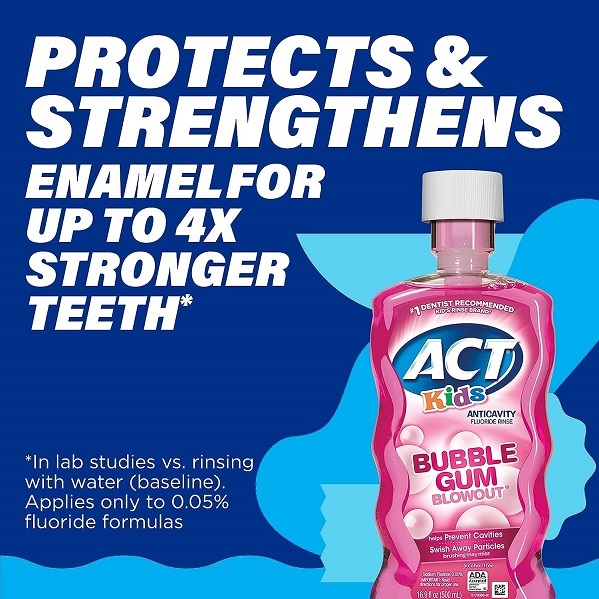 Act Kids Anti-Cavity Fluoride Rinse, Bubblegum Blowout 16.9 Oz - Image 4