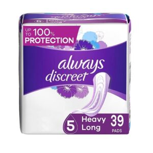 Always Discreet Maximum Long Length Incontinence Pads 39 Count