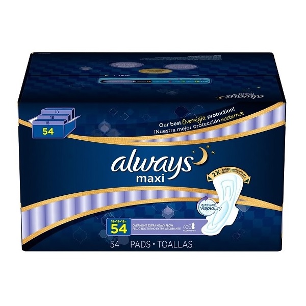 Always Maxi Overnight - Extra Heavy - 54 ct.