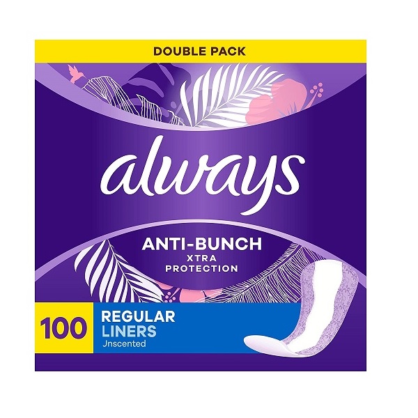 Always Xtra Protection Daily Liners, Regular, 100 Count