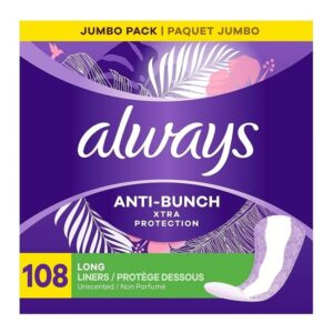 Always Xtra Protection Long Daily Liners Unscented 108 Count