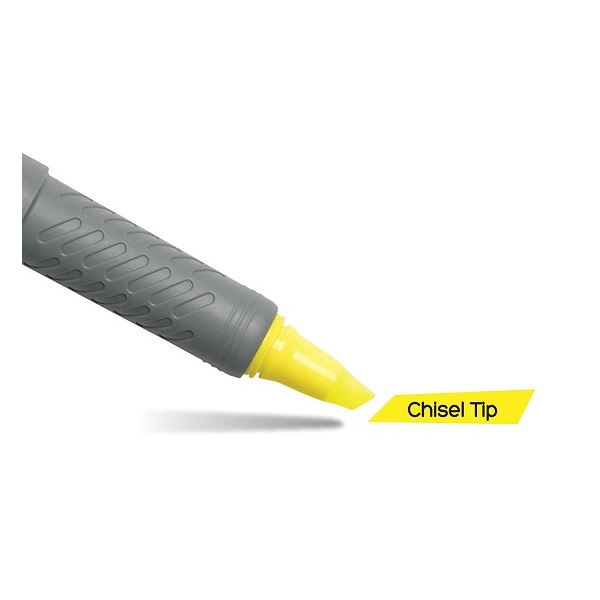 BIC Brite Liner Grip Highlighter, Chisel Tip, Yellow, 12 Highlighters - Image 2