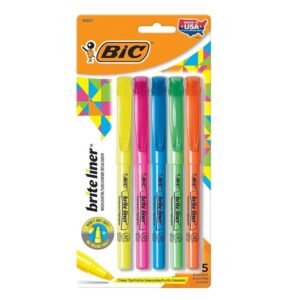 BIC Brite Liner - Pack of 5, Multi Color