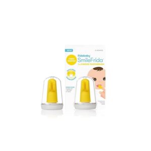 Baby silicone finger toothbrush with case, BPA-free, double-sided brush for cleaning baby teeth and gums