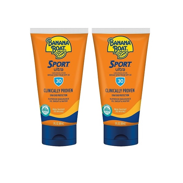 Banana Boat Sport Performance Sunscreen Lotion SPF 30, 3 Ounce (Pack of 2)