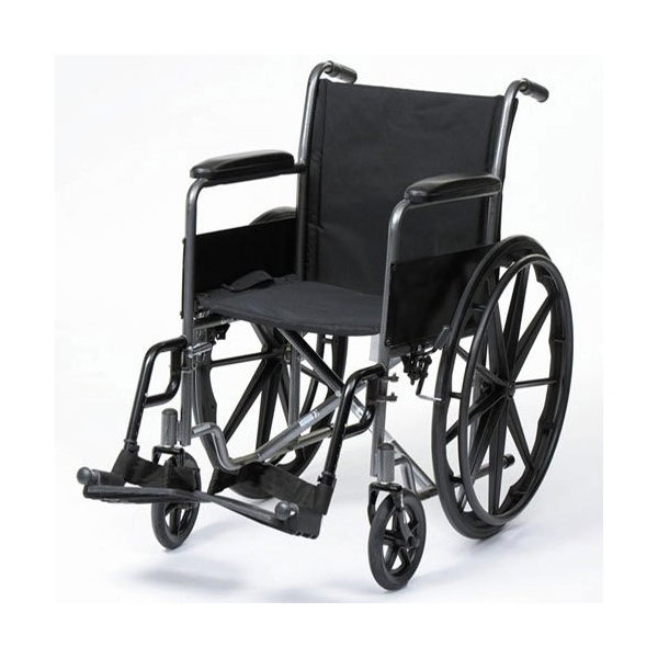 Basic Wheelchair - Chrome - Black