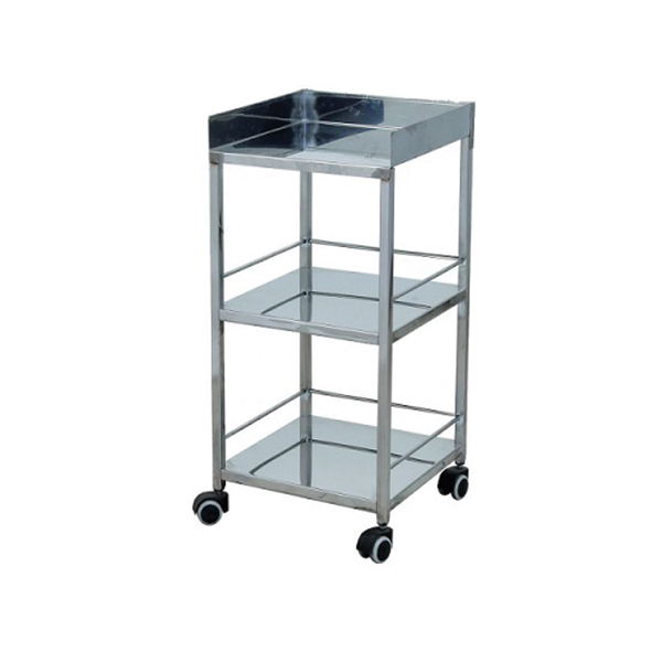 Bed Side Trolley - S.S - 3 shelves - 16 x 16 x 35
