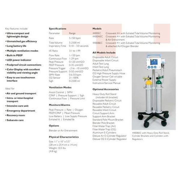 Biomed Crossvent 4 Ventilator - Image 3