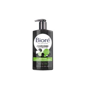 Biore Deep Pore Charcoal Cleanser 200ml bottle for deep pore cleaning and oil control