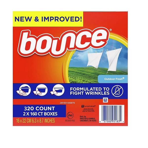 Bounce Outdoor Fresh Sheets, 320 Count Box