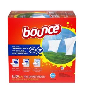 Bounce Renewing Wrinkle/Static Removing Fabric Softener Dryer Sheets: Outdoor Fresh - 2 Pack (320 Sheets)