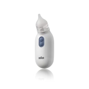 Braun Nasal Aspirator for infants and toddlers with adjustable suction and soft nasal tips