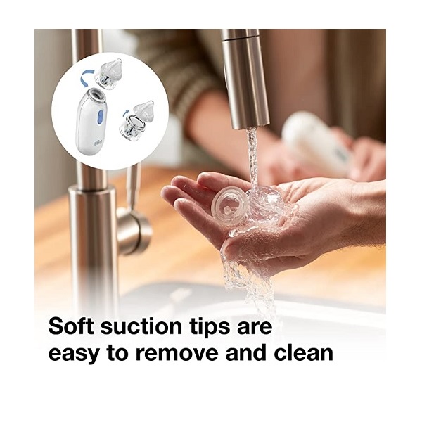 Braun Nasal Aspirator – Quickly and Gently Clear Stuffed Infant Noses, Toddler and Baby Nasal Aspirator with Two Adjustable Nasal Tips and Two Suction Levels - Image 4