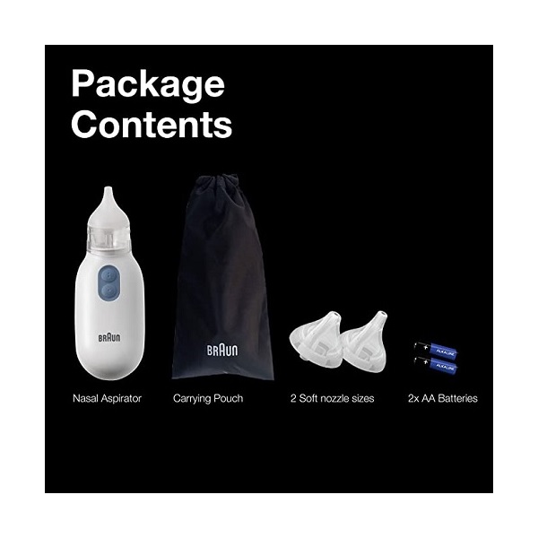 Braun Nasal Aspirator – Quickly and Gently Clear Stuffed Infant Noses, Toddler and Baby Nasal Aspirator with Two Adjustable Nasal Tips and Two Suction Levels - Image 5