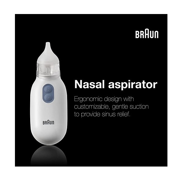 Braun Nasal Aspirator – Quickly and Gently Clear Stuffed Infant Noses, Toddler and Baby Nasal Aspirator with Two Adjustable Nasal Tips and Two Suction Levels - Image 6