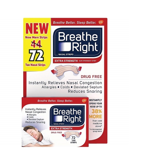 Breathe Right Extra Strength Tan Nasal Strips 72 Count