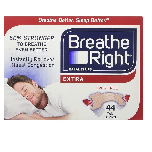 Breathe Right Extra Strong One Size Fits All Nasal Strips Tan 44 Count