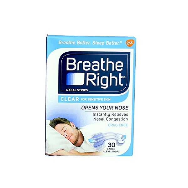 Breathe Right Nasal Strips Clear Large - 30 Strips