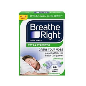 Breathe Right Extra Clear Nasal Strips for Sensitive Skin, 44 Count