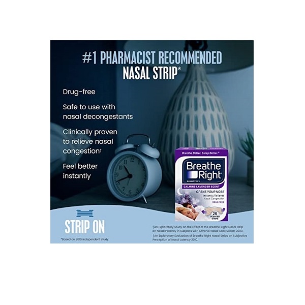 Breathe Right Strips Nasal Strips Lavender 26 Count - Image 2