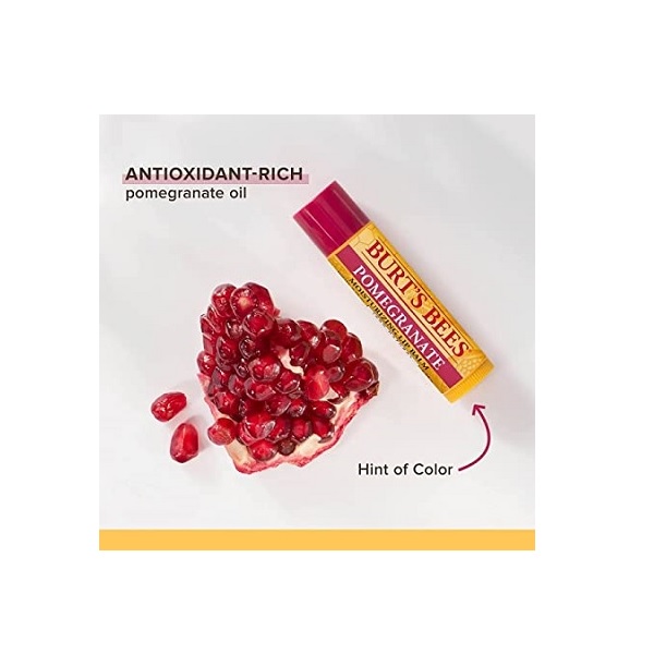 Burt's Bees 100% Natural Moisturizing Lip Balm, Pomegranate, 4 pcs - Image 2