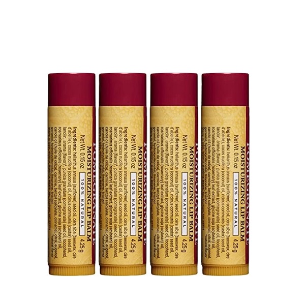Burt's Bees 100% Natural Moisturizing Lip Balm, Pomegranate, 4 pcs - Image 7