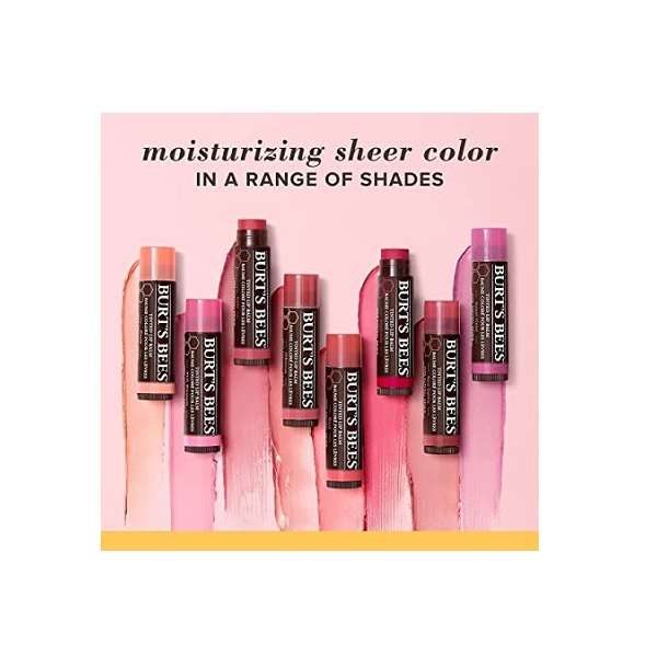 Burt's Bees 100% Natural Moisturizing Tinted Lip Balm, Pink Blossom, 1 Tube, Pack of 2 - Image 2