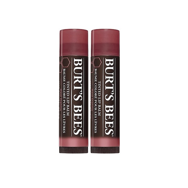 Burt's Bees 100% Natural Moisturizing Tinted Lip Balm, Red Dahlia, 1 Tube, Pack of 2