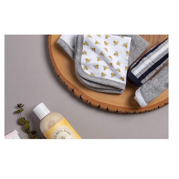 Burt's Bees Baby 100% Organic Cotton Set of Six Washcloths, Cloud - Image 3