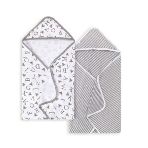 Burt’s Bees Baby Hooded Towels 2-Pack, 100% Organic Cotton, A-Bee-C Design