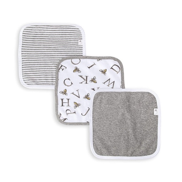 Burt’s Bees Baby organic cotton washcloths A-Bee-C 3-pack