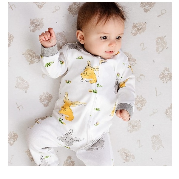 Burt's Bees Baby unisex-baby Sleep & Play, Organic One-piece Romper-jumpsuit Pj, Zip Front Footed Pajama - Image 3