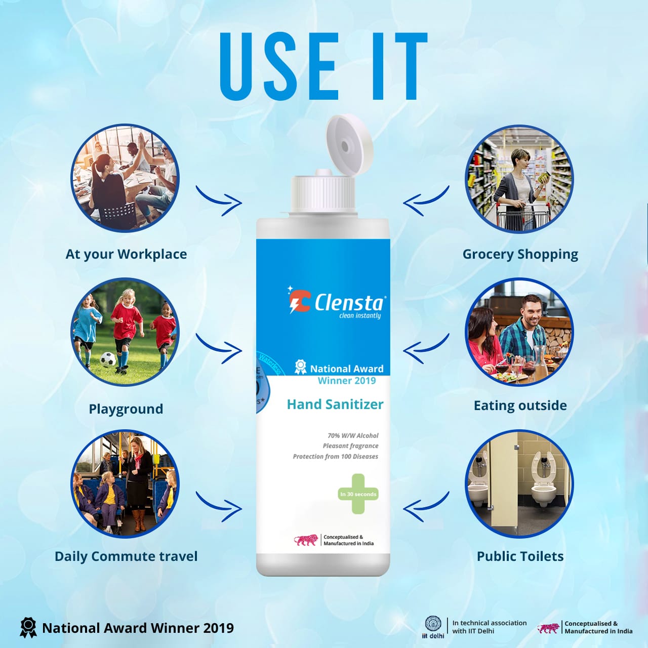 Clensta Instant Hand Sanitizer (100 ML) - Image 4