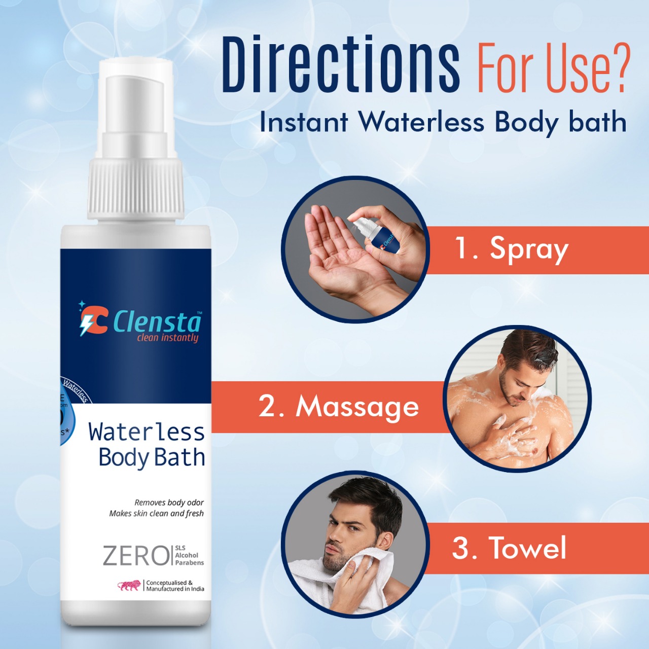 Clensta Waterless Body Bath (100ML) - Image 4