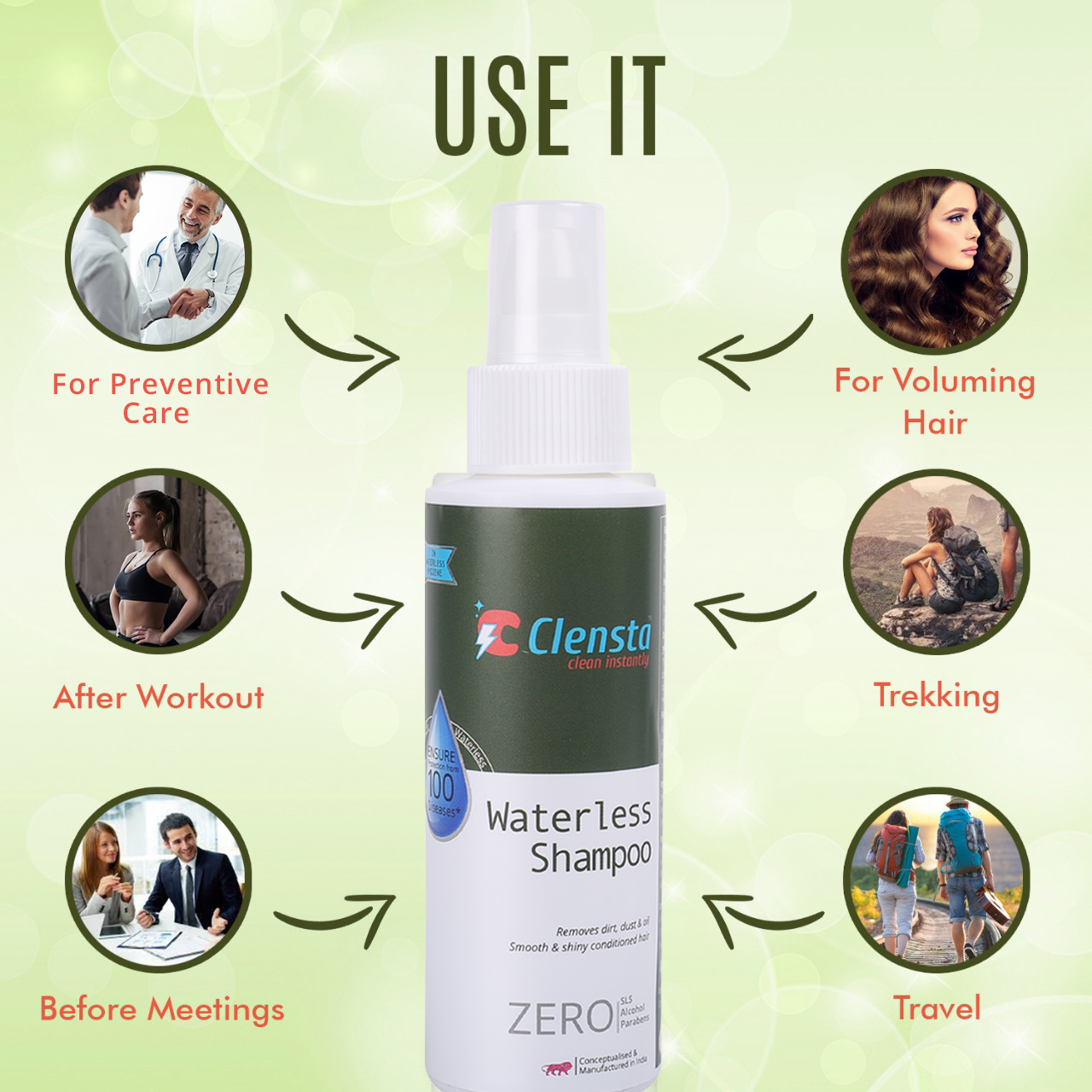 Clensta Waterless Shampoo (100 ML) - Image 3
