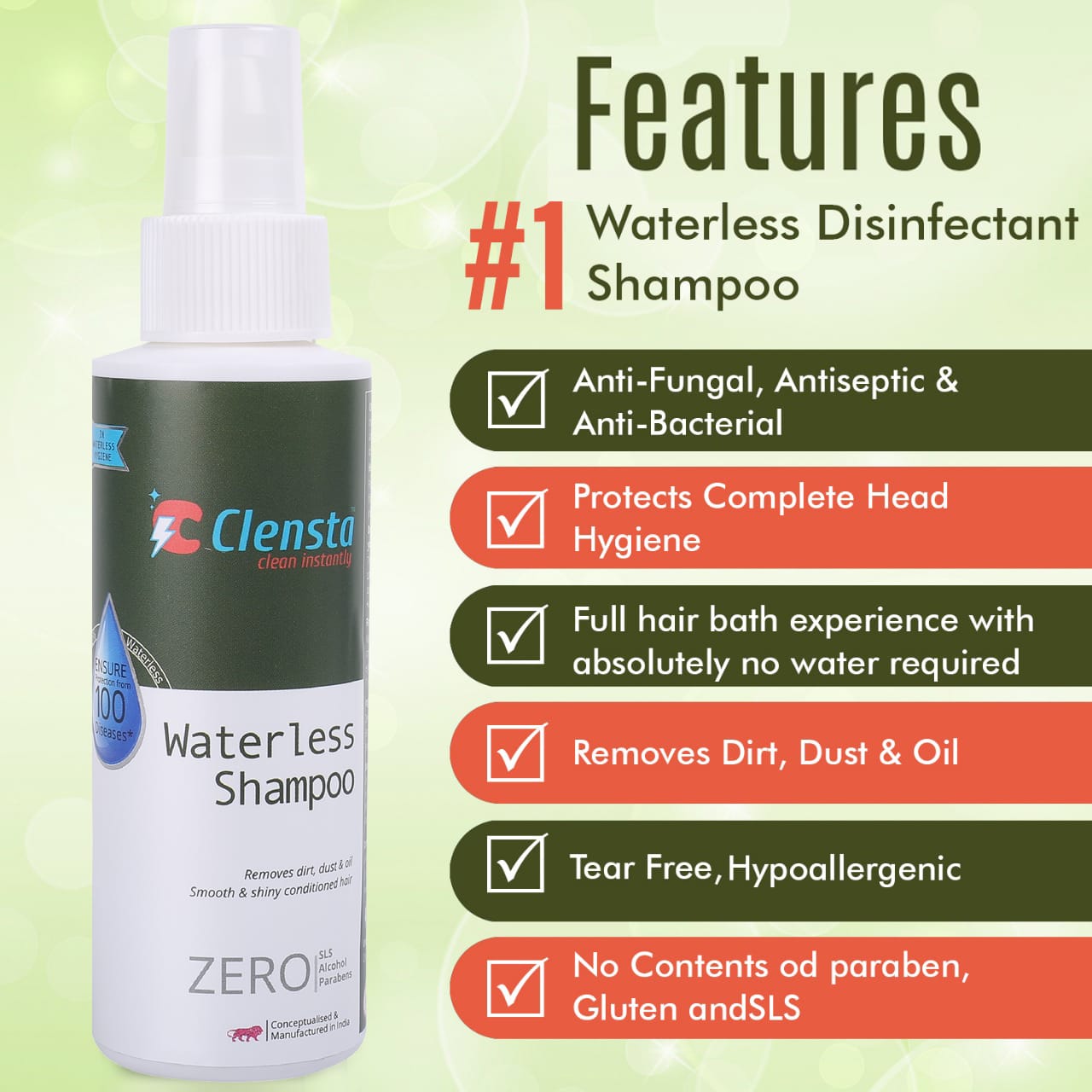 Clensta Waterless Shampoo (25 ML) - Image 4