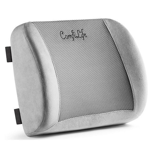 ComfiLife Lumbar Support Back Pillow Office Chair and Car Seat Cushion - Memory Foam with Adjustable Strap and Breathable 3D Mesh