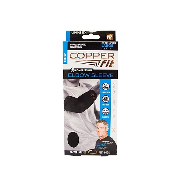 Copper Fit Original Recovery Elbow Sleeve Black with Copper Trim XL