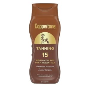 Coppertone SPF 15 Tanning Lotion, 8 Fluid Ounce