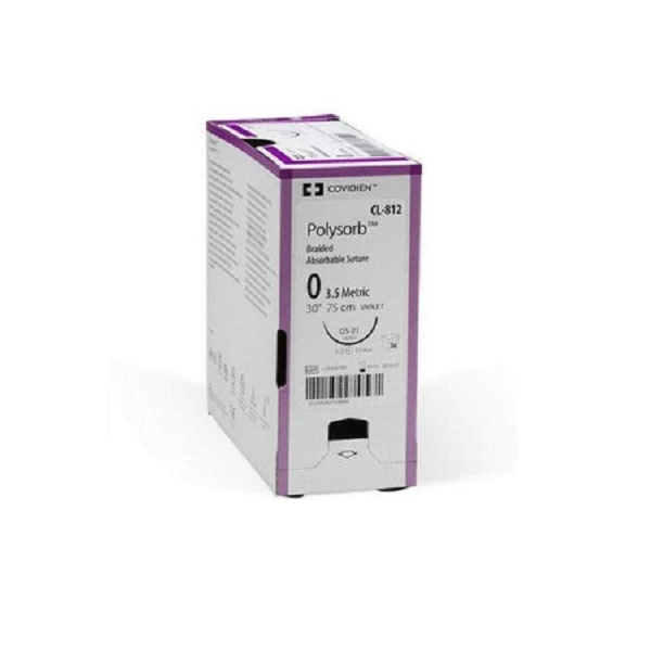 Covidien Polysorb Sutures USP 2-0, 1/2 Circle Reverse Cutting