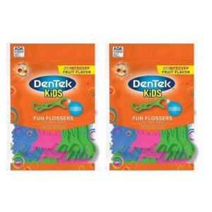 DenTek Kids Fun Flosser Floss Picks 75 Count Pack of 2