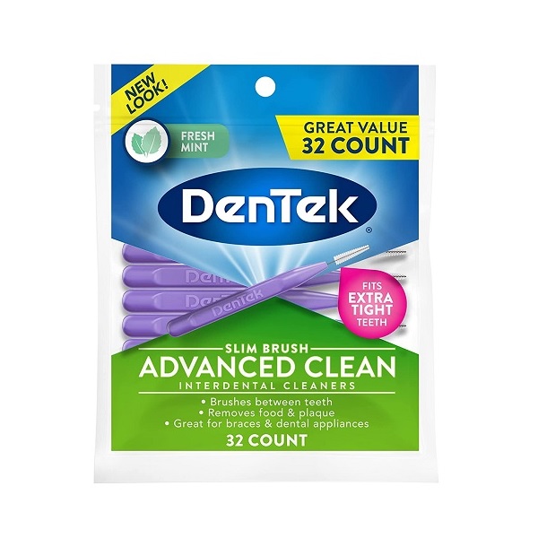 DenTek Slim Brush Cleaners 32 Count packaging