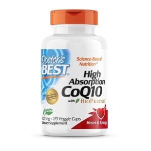 Doctor’s Best High Absorption CoQ10 100mg with BioPerine, 120 Veggie Capsules