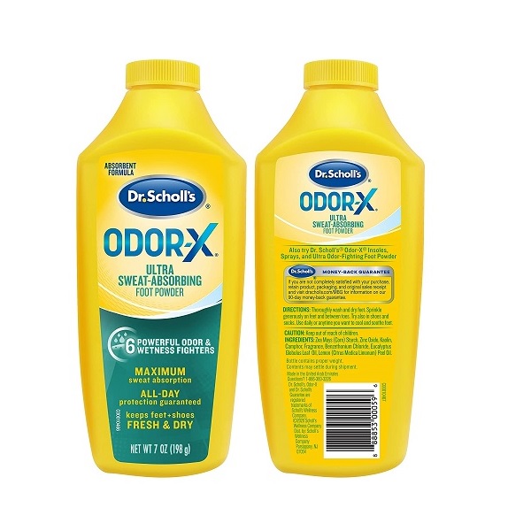 Dr. Scholl's Odor-x Sweat Absorbing Foot Powder, 7 Ounce (Pack of 1) - Image 2