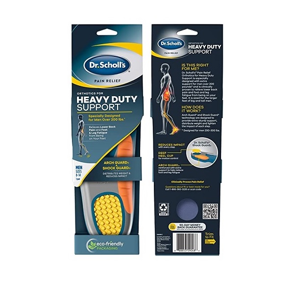 Dr. Scholl's Pain Relief Orthotics For Heavy Duty Support For Men - 1 Pair (Size 8-14) - Image 2