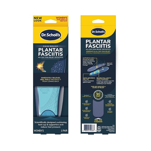 Dr. Scholls Pain Relief Orthotics for Plantar Fasciitis for Women, 1 Pair, Size 6-10 - Image 2