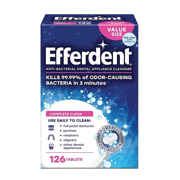 Efferdent Original Anti-Bacterial Denture Cleanser (Tablets, 126 Count)