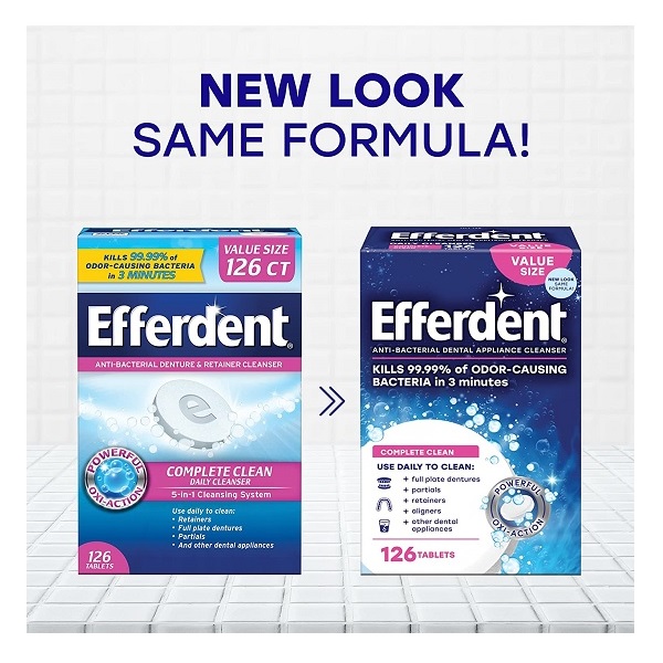 Efferdent Original Anti-Bacterial Denture Cleanser (Tablets, 126 Count) - Image 2