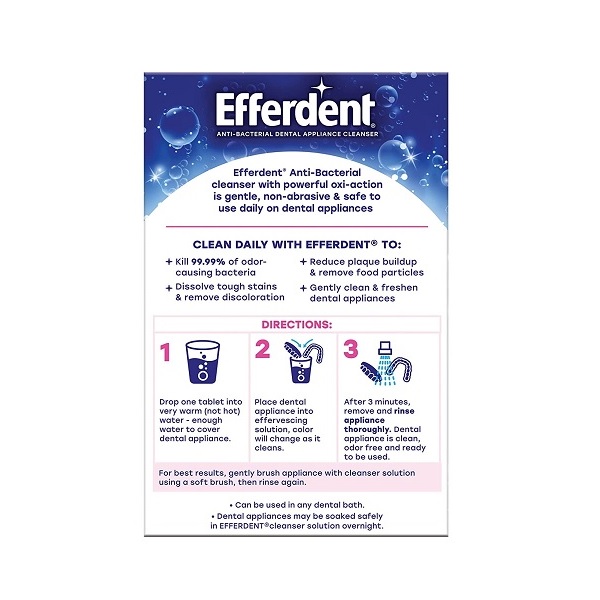 Efferdent Original Anti-Bacterial Denture Cleanser (Tablets, 126 Count) - Image 5